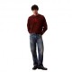 Calvin Klein Maglia Maniche Lunghe Cotton Cashmere 3D Logo Bordeaux Uomo