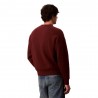 Calvin Klein Maglia Maniche Lunghe Cotton Cashmere 3D Logo Bordeaux Uomo