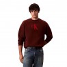 Calvin Klein Maglia Maniche Lunghe Cotton Cashmere 3D Logo Bordeaux Uomo