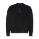 Calvin Klein Maglia Maniche Lunghe Cotton Cashmere 3D Logo Nero Uomo