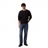 Calvin Klein Maglia Maniche Lunghe Girocollo Embossed Logo Blu Uomo