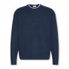 Calvin Klein Maglia Maniche Lunghe Girocollo Embossed Logo Blu Uomo