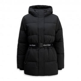 Calvin Klein Piumino Belted Midweight Puffer Nero Donna