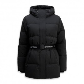 Calvin Klein Piumino Belted Midweight Puffer Nero Donna