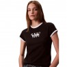 Calvin Klein T-Shirt Bordino Nero Donna
