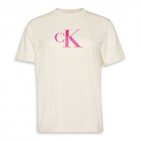 Calvin Klein T-Shirt Hero Classic Logo Bianco Donna
