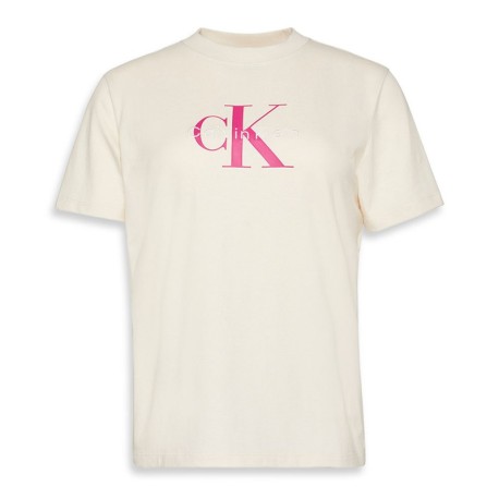 Calvin Klein T-Shirt Hero Classic Logo Bianco Donna