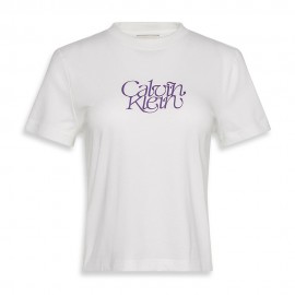 Calvin Klein T-Shirt Logo Bianco Donna