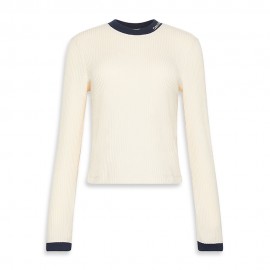 Calvin Klein T-Shirt Waffle Bianco Donna
