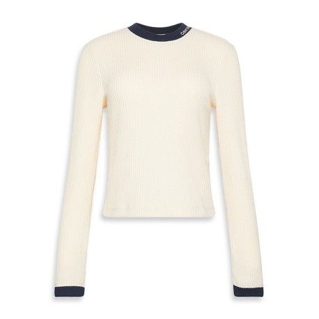 Calvin Klein T-Shirt Waffle Bianco Donna