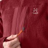 Haglöfs Felpa In Pile Vassi Mid Hood Carmine Red Donna