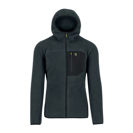 Karpos Felpa In Pile Moiazza Retrò Hoodie Grigio Nero Uomo