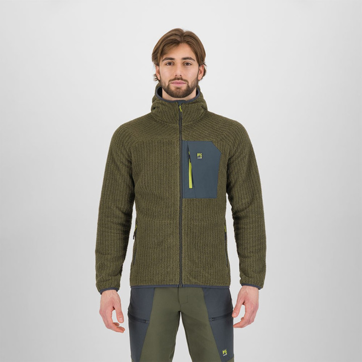 Karpos Felpa In Pile Rocchetta Evo Hoodie Deep Depths Woodl Gray Uomo