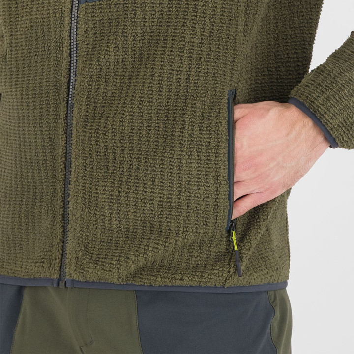 Karpos Felpa In Pile Rocchetta Evo Hoodie Deep Depths Woodl Gray Uomo