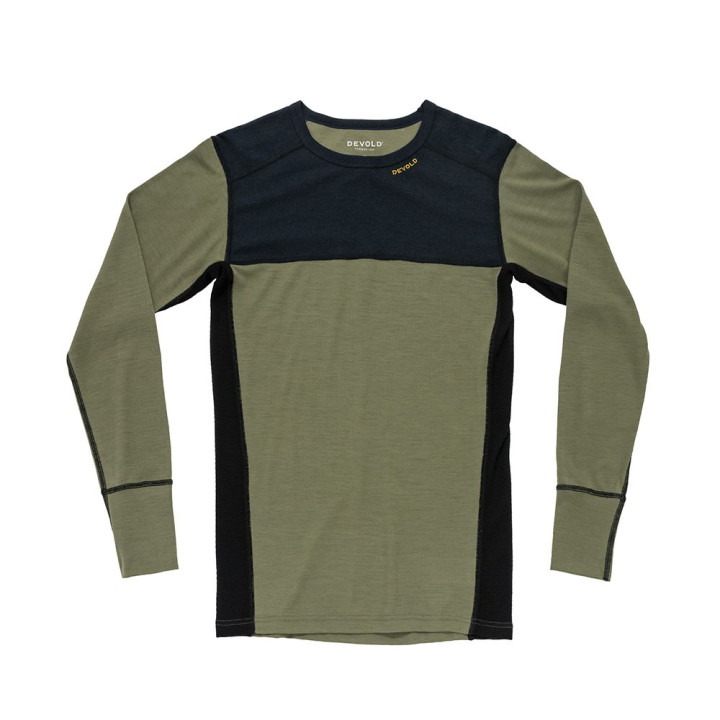 Devold Maglia Trekking Lauparen Merino 190 Ink Liken Nero Uomo