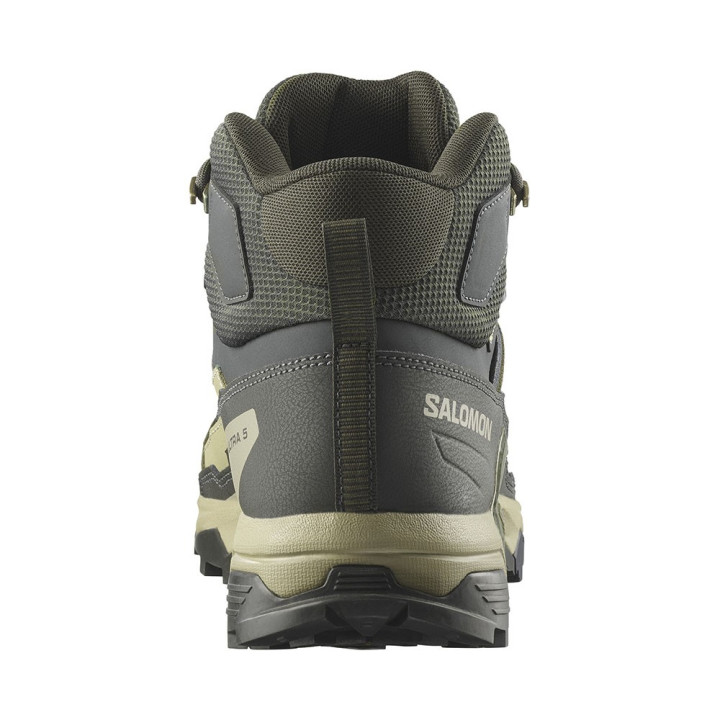 Salomon X Ultra 5 Mid GORE-TEX Peat Gray Verde Blue Nights - Scarpe Trekking Uomo