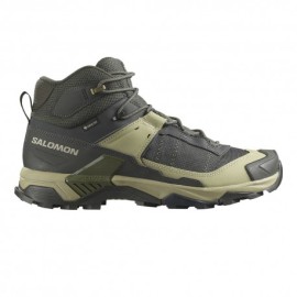 Salomon X Ultra 5 Mid GORE-TEX Peat Gray Verde Blue Nights - Scarpe Trekking Uomo