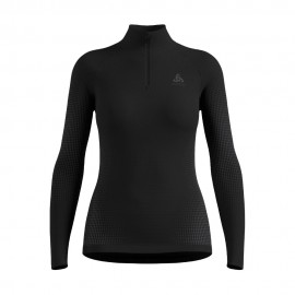 Odlo Maglia Trekking Performance Warm Turtle Neck Nero Donna