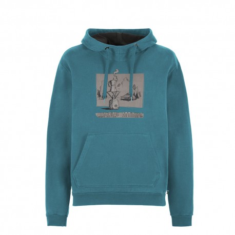 E9 Felpa Arrampicata Hood Cerulean-Moka Uomo