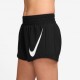 Nike Pantaloncini Running 3" Tempo One Swoosh Nero Argento Donna