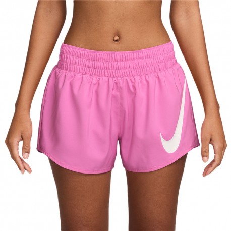 Nike Pantaloncini Running One Swoosh Ful Rosa Bianco Donna