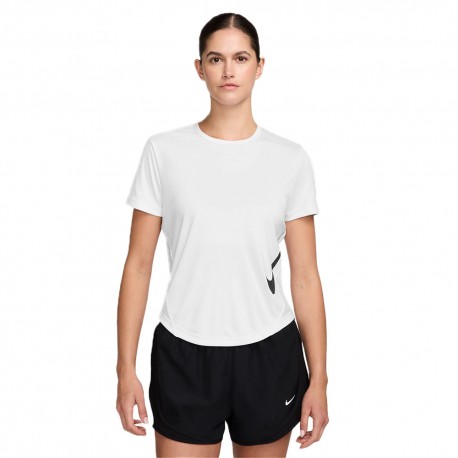 Nike T-Shirt Running Tempo Swoosh Run Bianco Nero Donna