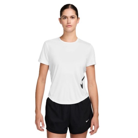 Nike T-Shirt Running Tempo Swoosh Run Bianco Nero Donna