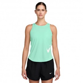 Nike Canotta Running Tempo Swoosh Run Mint Bianco Donna