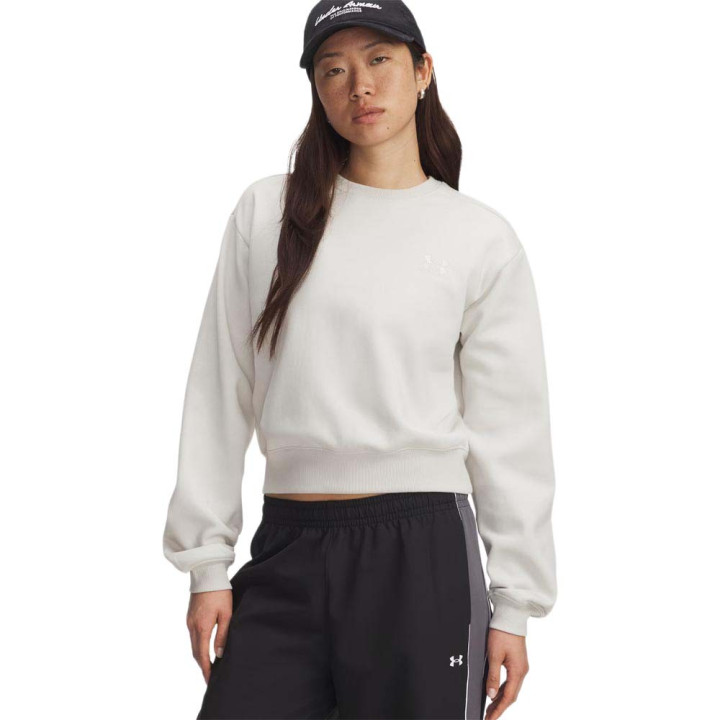 Under Armour Felpa Palestra Giro Icon Vida Flc Crew Summit Bianco Donna