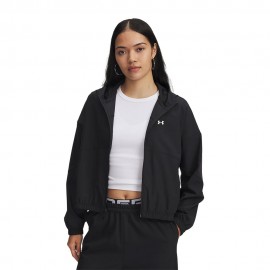 Under Armour Felpa Palestra Rival Woven Jkt Nero Donna