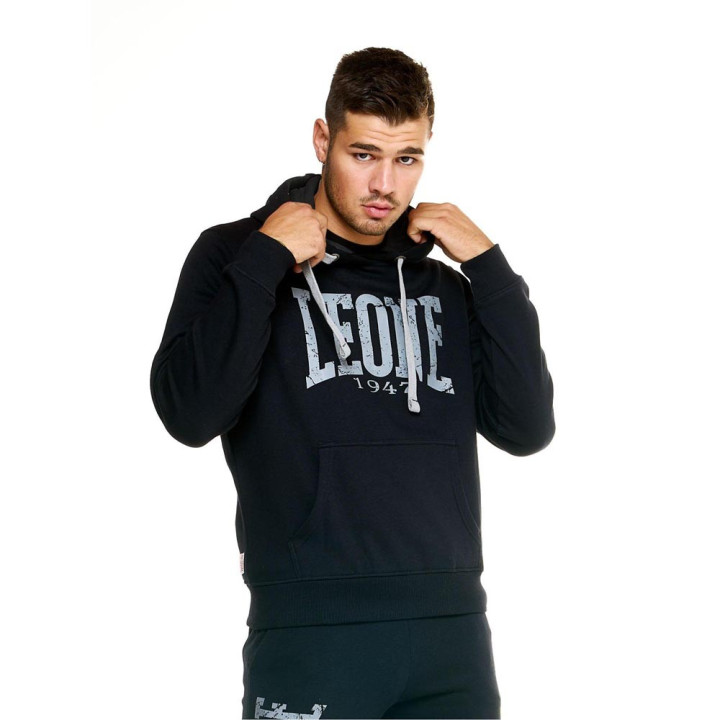 Leone Tuta Sportiva Con Cappuccio Big Logo Nero Uomo