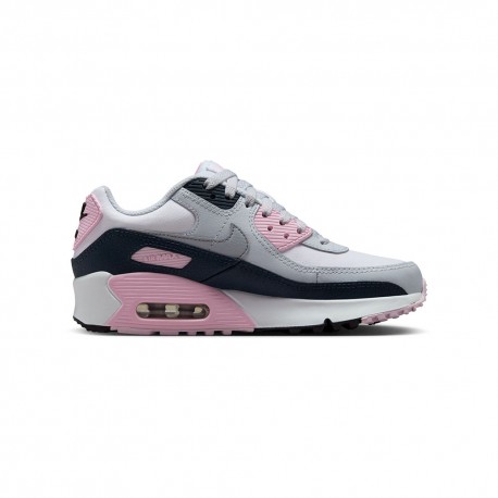 Nike Max 90 Ltr Gs Bianco Grigio Rosa - Sneakers Bambino