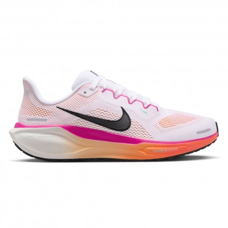 Nike Pegasus 41 Bianco Nero-Fire Rosa - Scarpe Running Donna