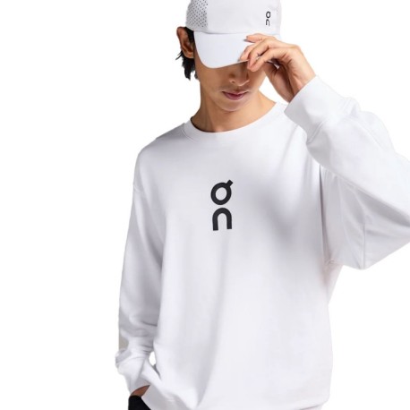 On Felpa Girocollo Club Crew Bianco Uomo