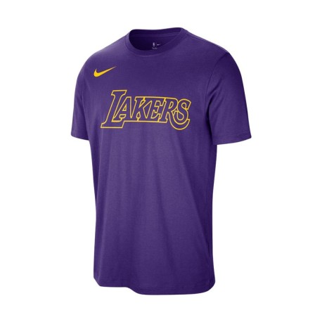 Nike T-Shirt Nba Basket Lakers Viola Giallo Uomo