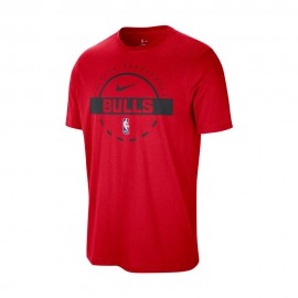 Nike T-Shirt Nba Basket Bulls Rosso Nero Uomo