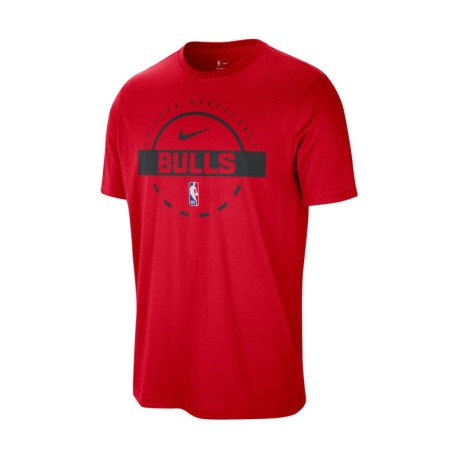 Nike T-Shirt Nba Basket Bulls Rosso Nero Uomo