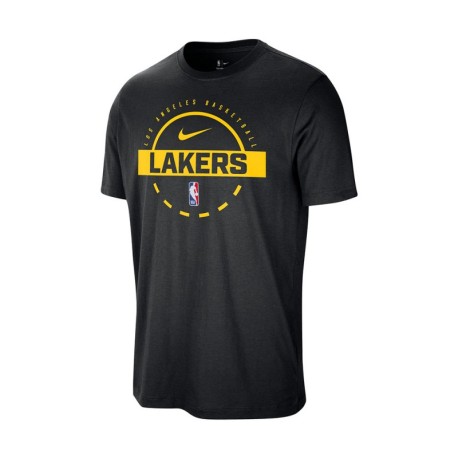 Nike T-Shirt Nba Basket Lakers Nero Giallo Uomo