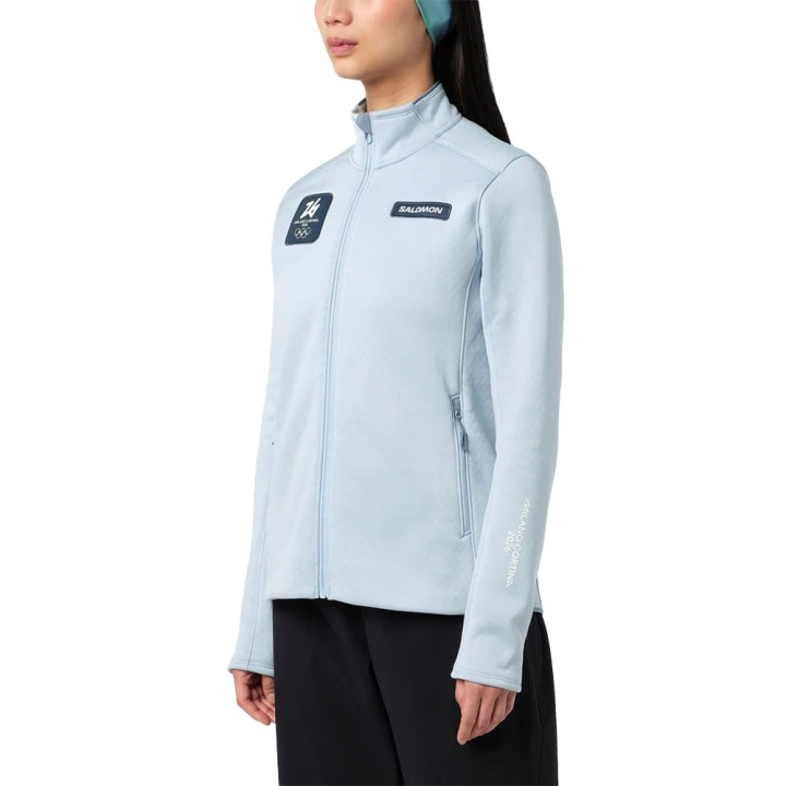 Salomon Felpa In Pile Oro Niagara Mist Donna