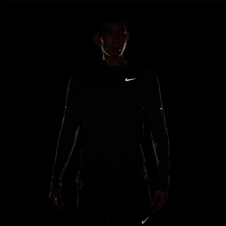 Nike Stride Maglia Running Crewneck Nero Uomo