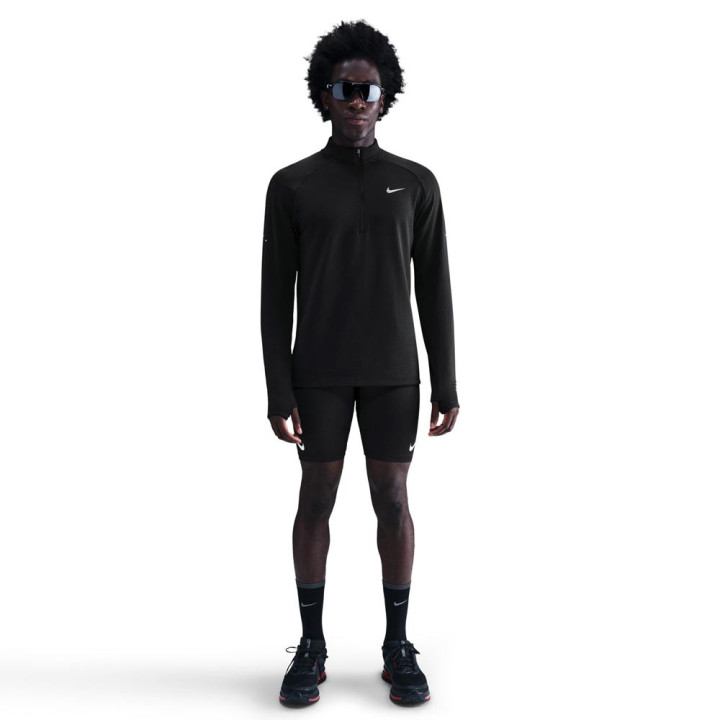 Nike Stride Maglia Running Winterized Nero Reflect Argento Uomo