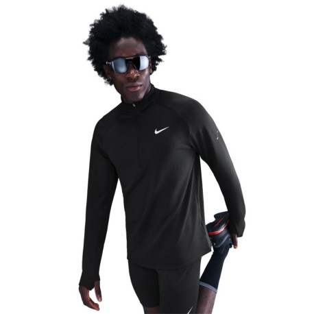 Nike Stride Maglia Running Winterized Nero Reflect Argento Uomo