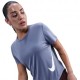 Nike Tempo Swoosh Run Maglia Running  Hbr World Indigo Argento Donna