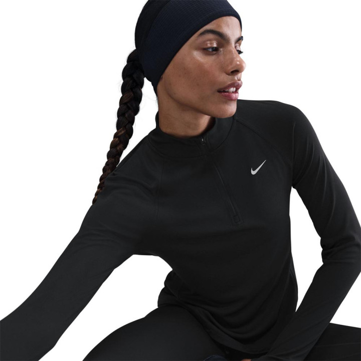 Nike Tempo Swoosh Maglia Running Nero Bianco Donna