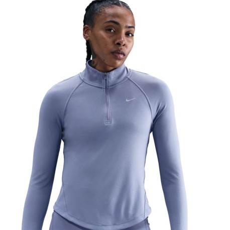 Nike Tempo Swoosh Maglia Running Hbr World Indigo Argento Donna