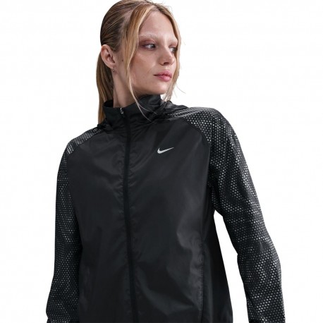 Nike Tempo Flash Giacca Running Rpl Nero Reflective Argento Donna
