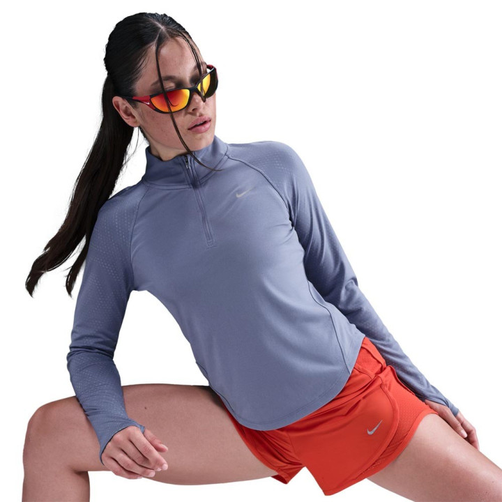 Nike Tempo Flash Maglia Running World Indigo Reflective Argento Donna