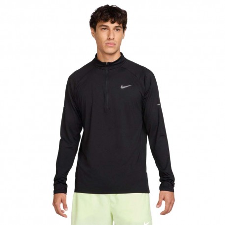 Nike Stride Maglia Running Felpa Running Nero Reflective Argento Uomo