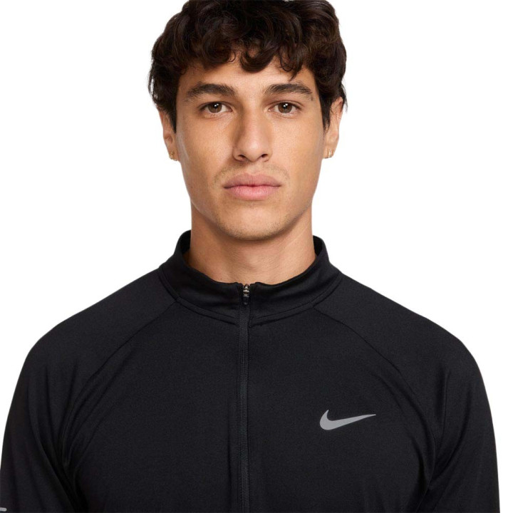 Nike Stride Maglia Running Felpa Running Nero Reflective Argento Uomo