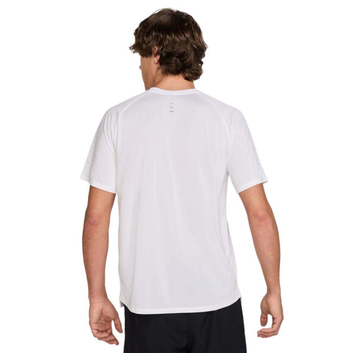Nike Stride T-Shirt Running  Bianco Reflective Argento Uomo
